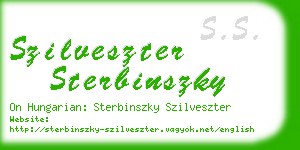 szilveszter sterbinszky business card